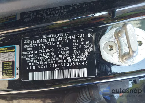 2020 Kia Telluride S from USA, damaged, VIN 5XYP64HC6LG059443